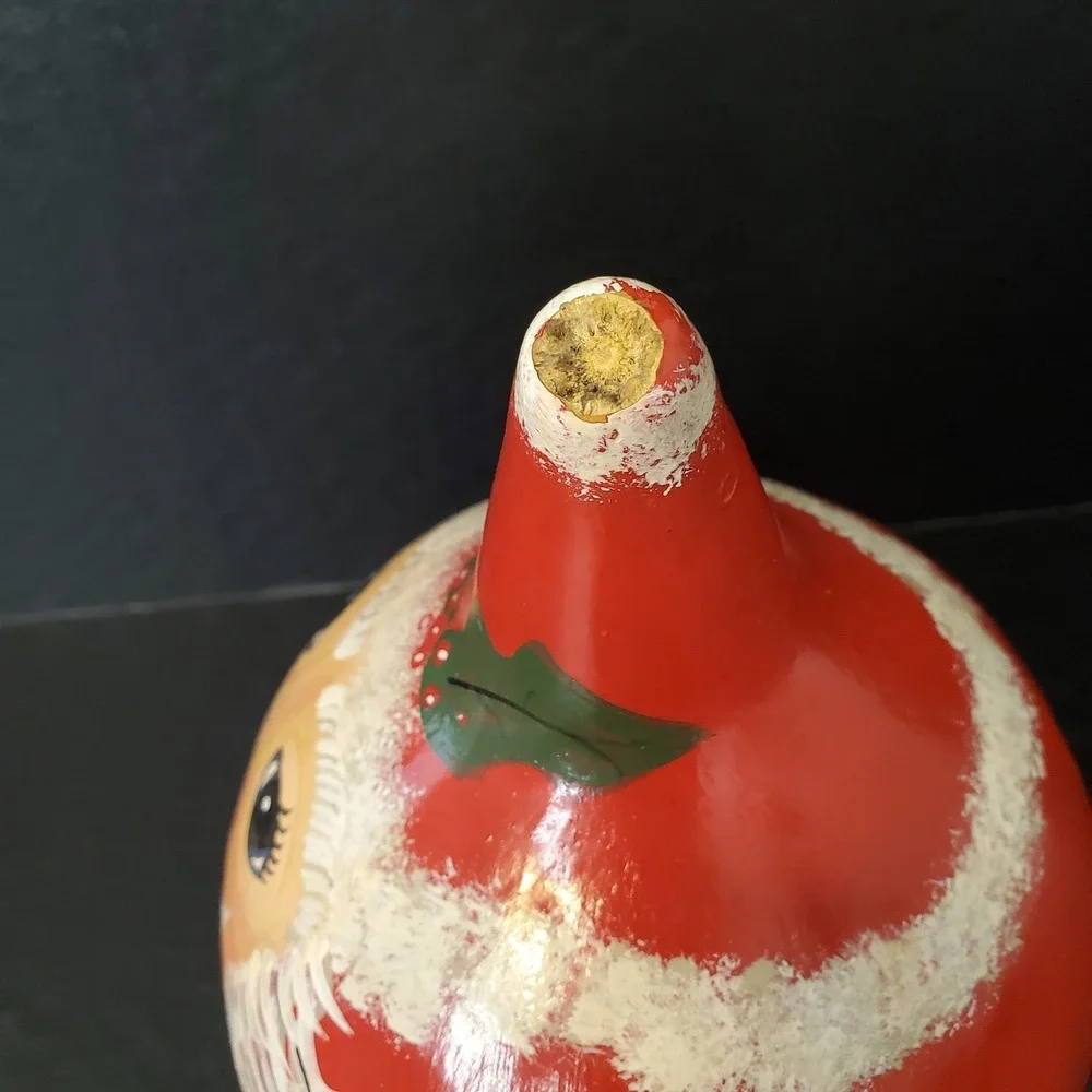 Vintage Handpainted Santa Claus‎ Gourd Christmas Decor Signed Hunn's 7